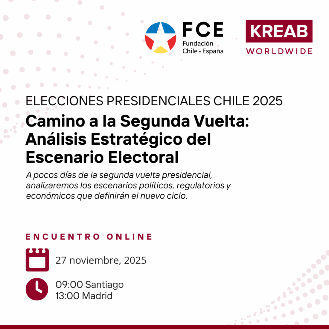 Webinar sobre las elecciones presidenciales de Chile - FCE